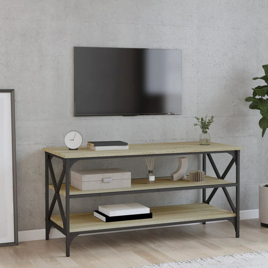 Tv-meubel 100x40x50 cm bewerkt hout sonoma eikenkleurig MeubelReus