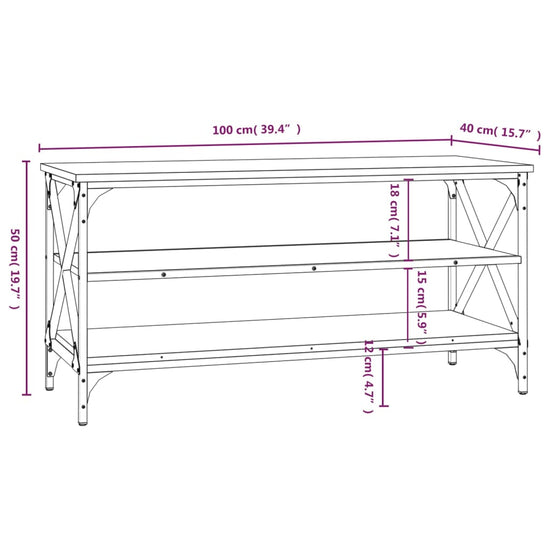 Tv-meubel 100x40x50 cm bewerkt hout grijs sonoma eikenkleurig MeubelReus