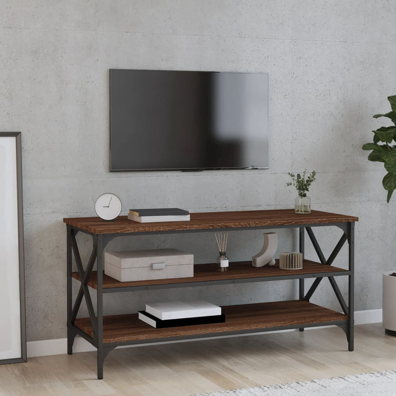Tv-meubel 100x40x50 cm bewerkt hout bruin eikenkleur MeubelReus