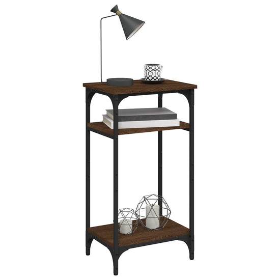 Bijzettafel 40x30x75 cm bewerkt hout bruin eikenkleur MeubelReus