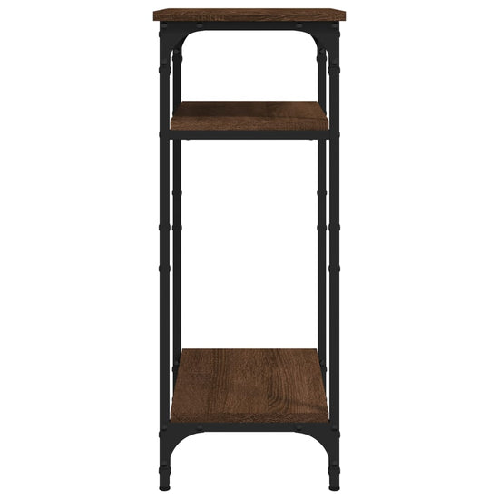 Bijzettafel 40x30x75 cm bewerkt hout bruin eikenkleur MeubelReus