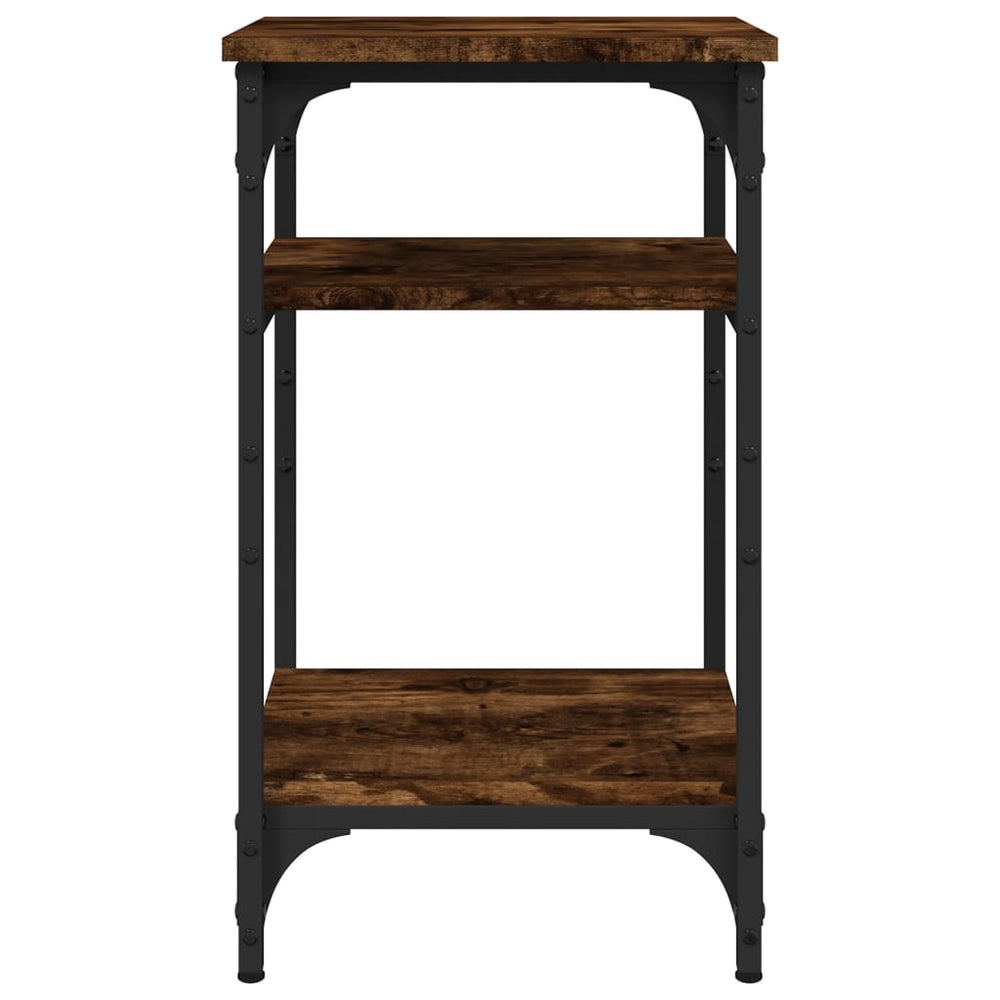 Bijzettafel 35x30x60 cm bewerkt hout gerookt eikenkleurig MeubelReus