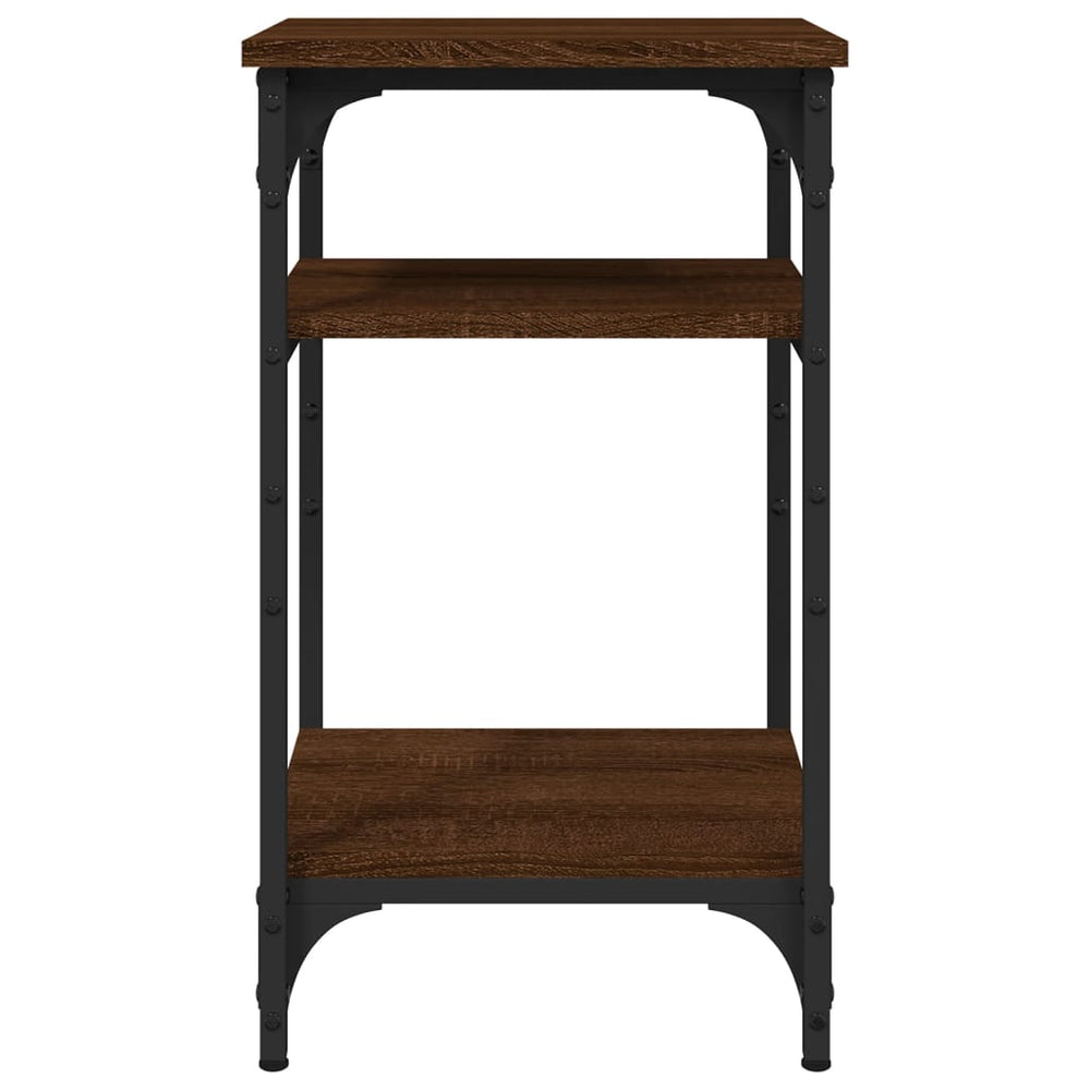 Bijzettafel 35x30x60 cm bewerkt hout bruin eikenkleur MeubelReus