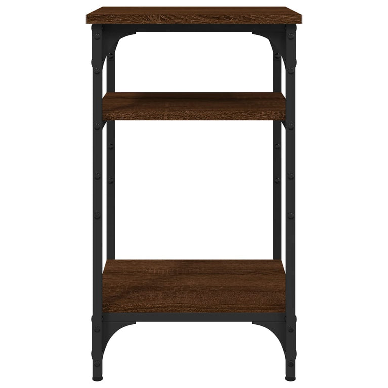 Bijzettafel 35x30x60 cm bewerkt hout bruin eikenkleur MeubelReus