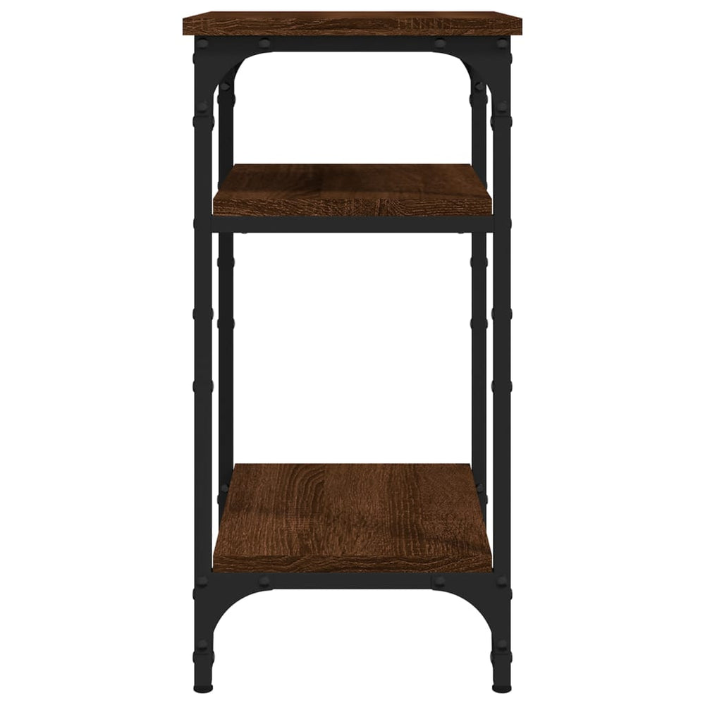 Bijzettafel 35x30x60 cm bewerkt hout bruin eikenkleur MeubelReus