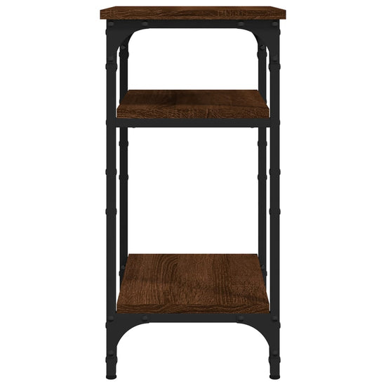 Bijzettafel 35x30x60 cm bewerkt hout bruin eikenkleur MeubelReus