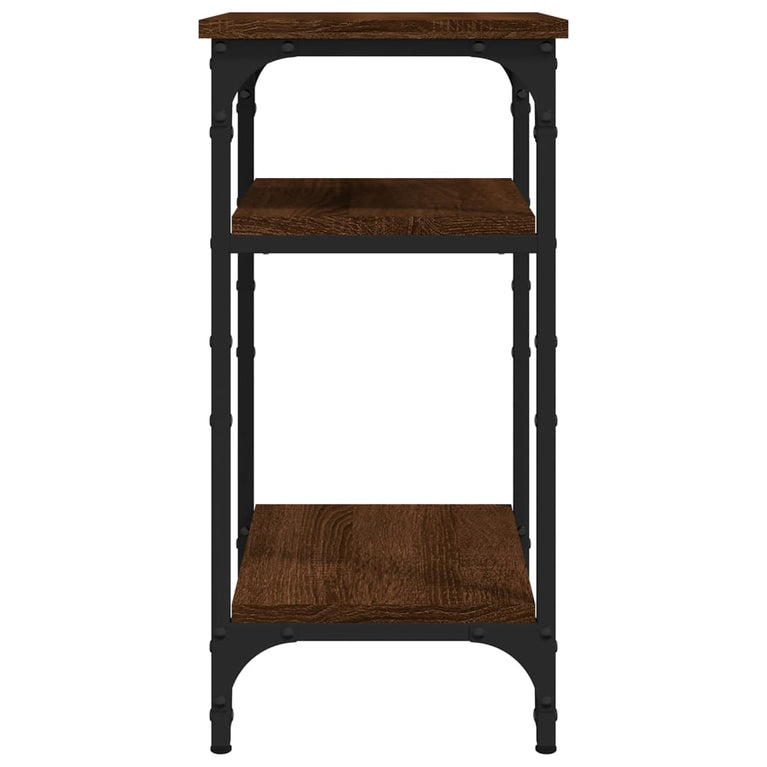 Bijzettafel 35x30x60 cm bewerkt hout bruin eikenkleur MeubelReus