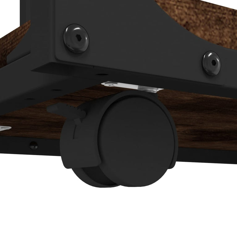 Bijzettafel met wieltjes 50x35x55,5 cm hout gerookt eikenkleur MeubelReus