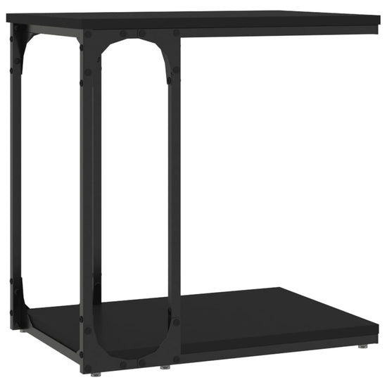 Bijzettafel 50x35x52 cm bewerkt hout zwart MeubelReus