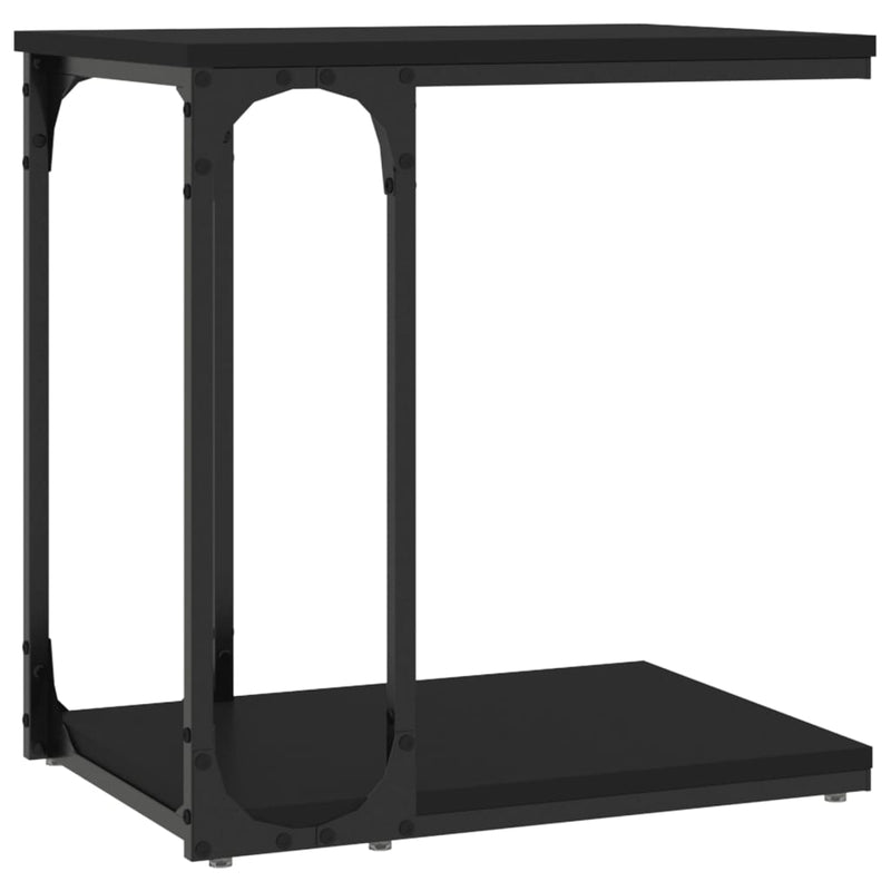 Bijzettafel 50x35x52 cm bewerkt hout zwart MeubelReus
