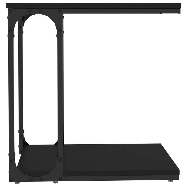 Bijzettafel 50x35x52 cm bewerkt hout zwart MeubelReus