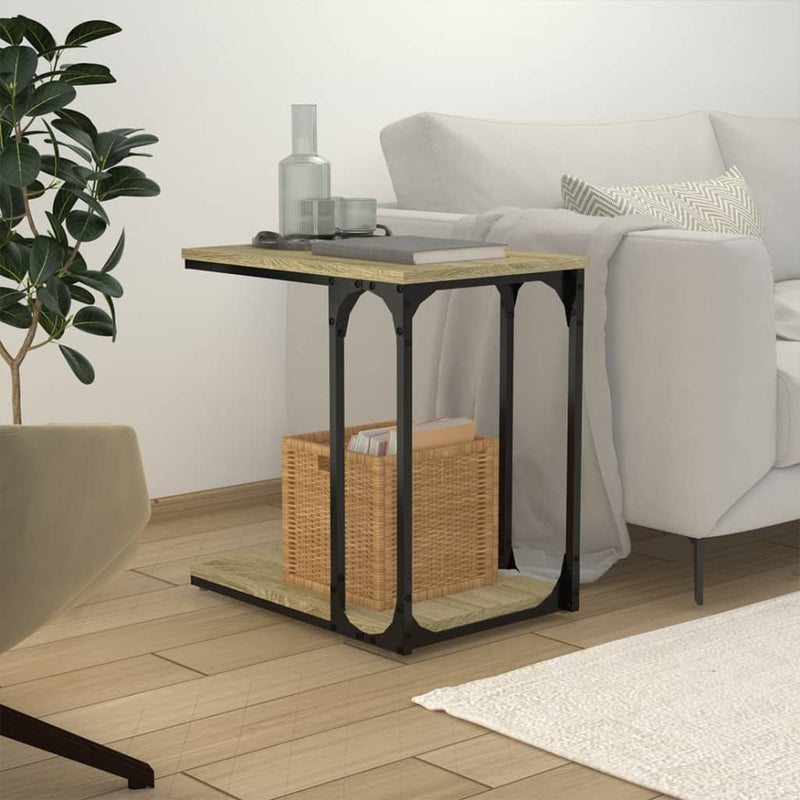 Bijzettafel 50x35x52 cm bewerkt hout sonoma eikenkleurig MeubelReus