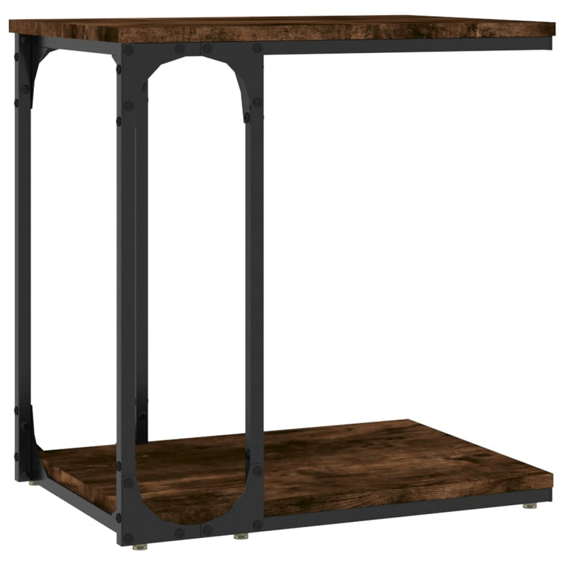 Bijzettafel 50x35x52 cm bewerkt hout gerookt eikenkleurig MeubelReus