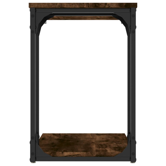 Bijzettafel 50x35x52 cm bewerkt hout gerookt eikenkleurig MeubelReus