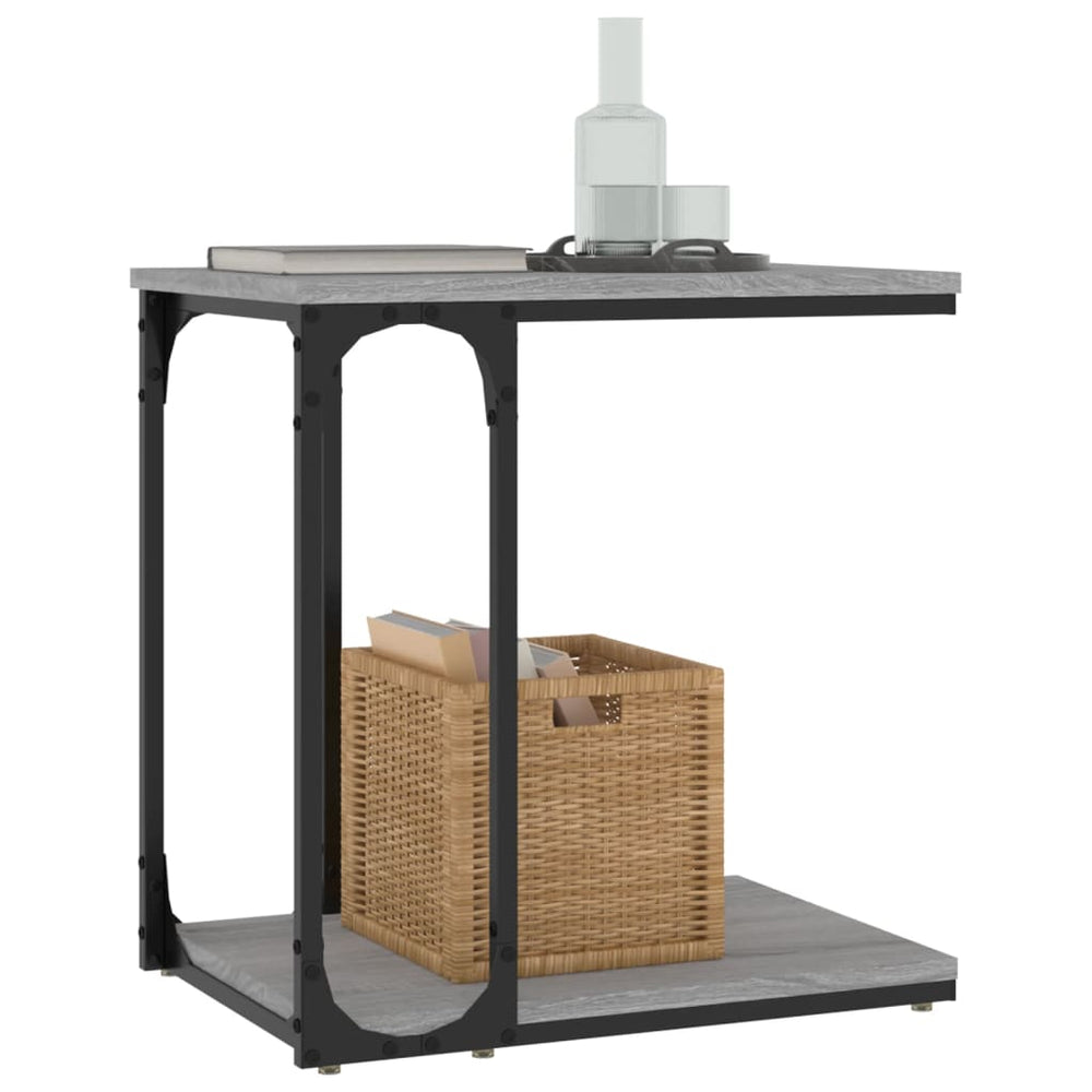 Bijzettafel 50x35x52 cm bewerkt hout grijs sonoma eikenkleur MeubelReus
