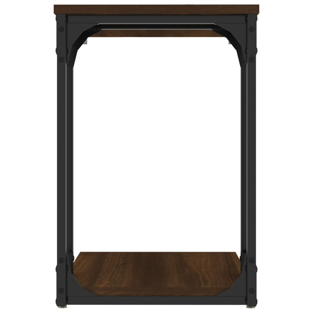 Bijzettafel 50x35x52 cm bewerkt hout bruin eikenkleur MeubelReus