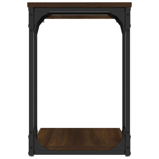 Bijzettafel 50x35x52 cm bewerkt hout bruin eikenkleur MeubelReus