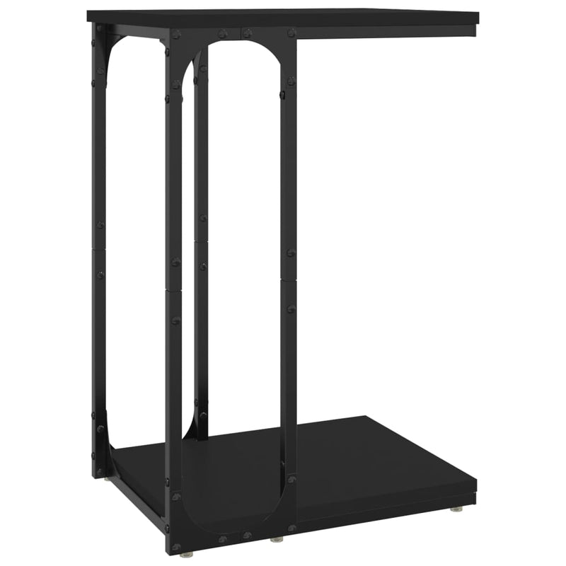 Bijzettafel 40x30x60 cm bewerkt hout zwart MeubelReus
