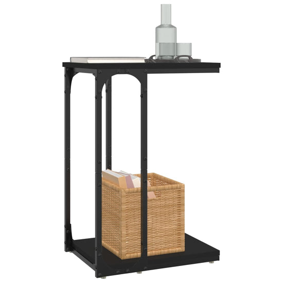 Bijzettafel 40x30x60 cm bewerkt hout zwart MeubelReus