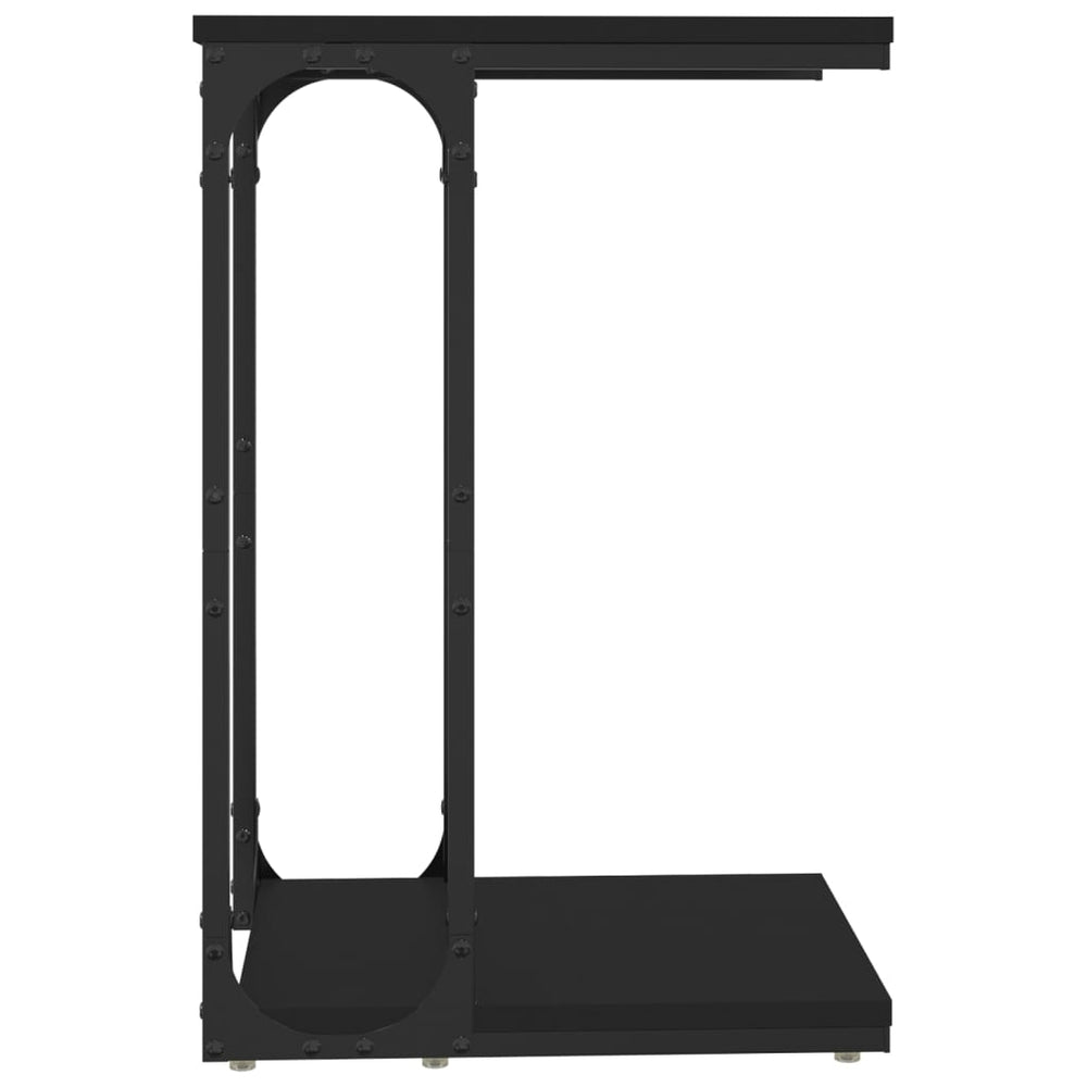 Bijzettafel 40x30x60 cm bewerkt hout zwart MeubelReus