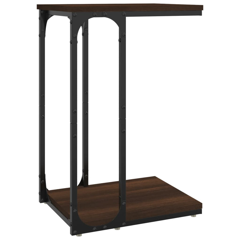 Bijzettafel 40x30x60 cm bewerkt hout bruin eikenkleur MeubelReus