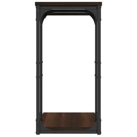Bijzettafel 40x30x60 cm bewerkt hout bruin eikenkleur MeubelReus