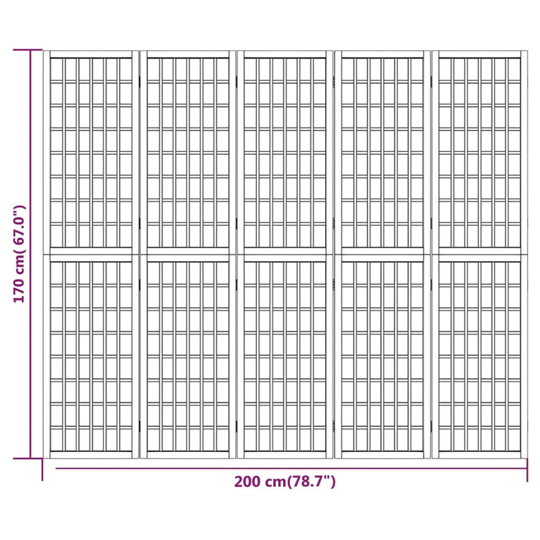 Kamerscherm inklapbaar 5 panelen Japanse stijl 200x170 cm zwart MeubelReus