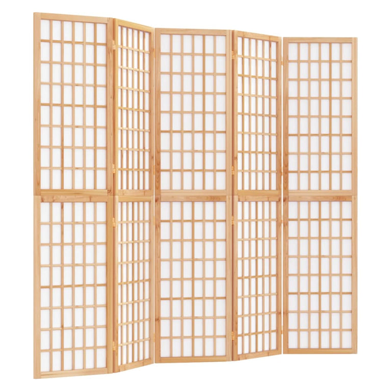 Kamerscherm inklapbaar 5 panelen Japanse stijl 200x170 cm
