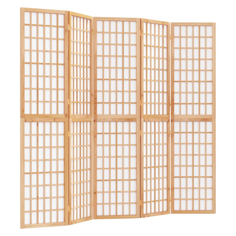 Kamerscherm inklapbaar 5 panelen Japanse stijl 200x170 cm