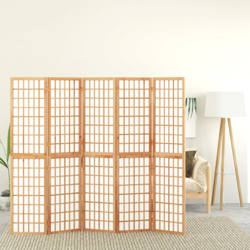 Kamerscherm inklapbaar 5 panelen Japanse stijl 200x170 cm
