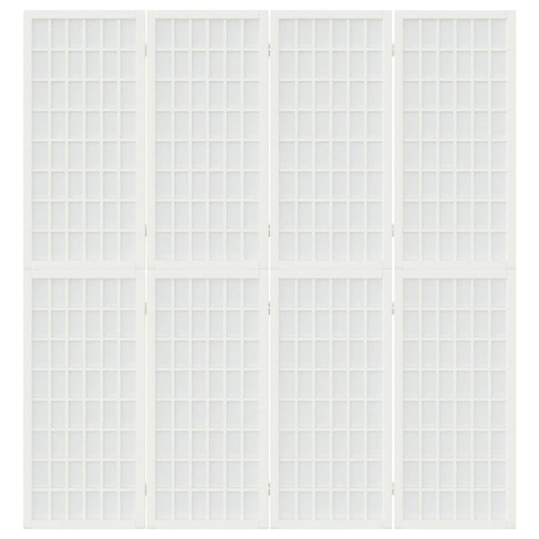 Kamerscherm inklapbaar 4 panelen Japanse stijl 160x170 cm wit
