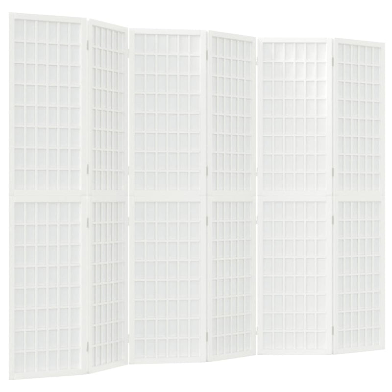 Kamerscherm inklapbaar 6 panelen Japanse stijl 240x170 cm wit
