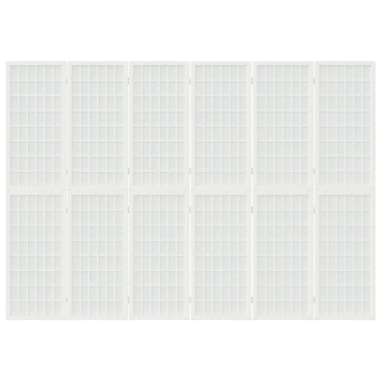 Kamerscherm inklapbaar 6 panelen Japanse stijl 240x170 cm wit