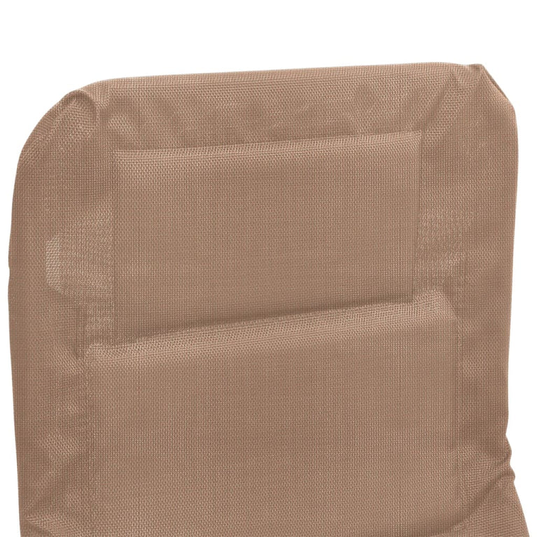 Ligbedden 2 st inklapbaar textileen en gepoedercoat staal taupe MeubelReus
