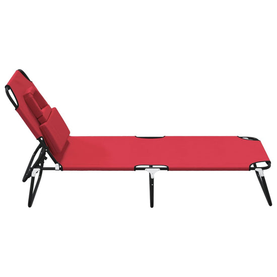 Ligbed inklapbaar oxford stof en gepoedercoat staal rood MeubelReus