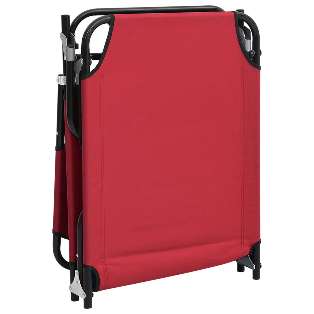 Ligbed inklapbaar oxford stof en gepoedercoat staal rood MeubelReus