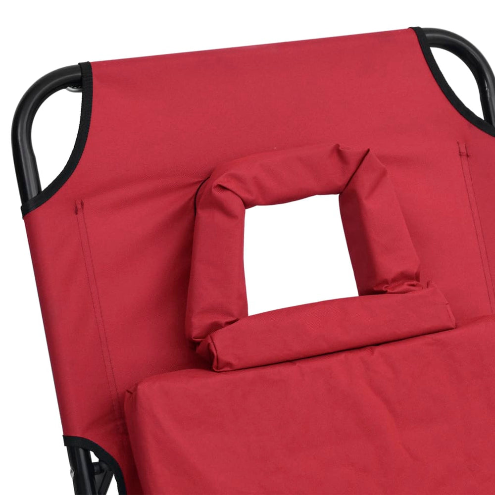 Ligbed inklapbaar oxford stof en gepoedercoat staal rood MeubelReus