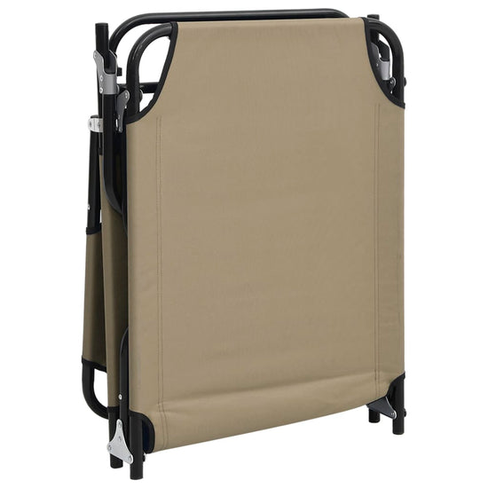 Ligbed inklapbaar oxford stof en gepoedercoat staal taupe MeubelReus
