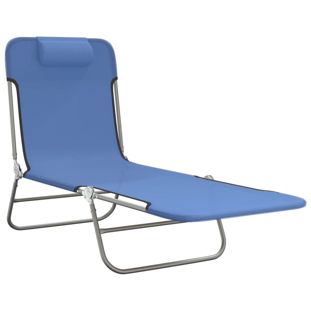 Ligbedden 2 st inklapbaar textileen en staal blauw MeubelReus