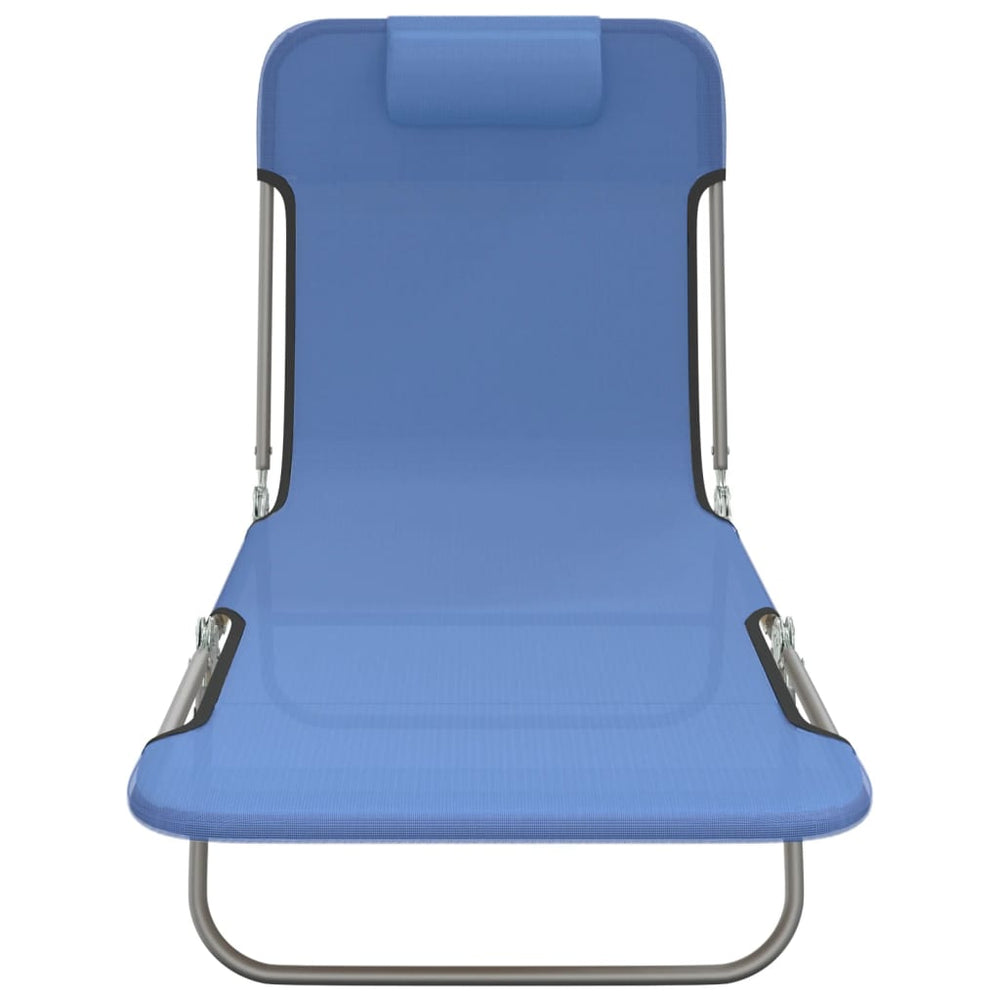 Ligbedden 2 st inklapbaar textileen en staal blauw MeubelReus