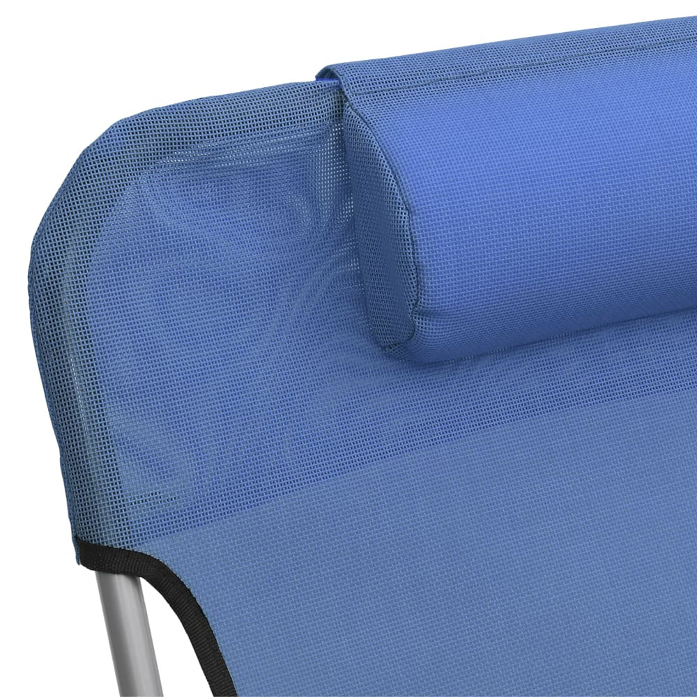 Ligbedden 2 st inklapbaar textileen en staal blauw MeubelReus