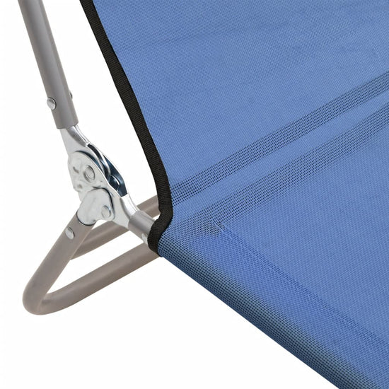 Ligbedden 2 st inklapbaar textileen en staal blauw MeubelReus