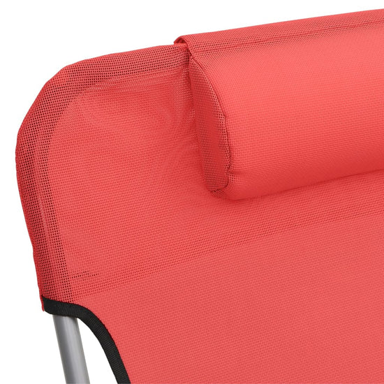 Ligbedden 2 st inklapbaar textileen en staal rood MeubelReus