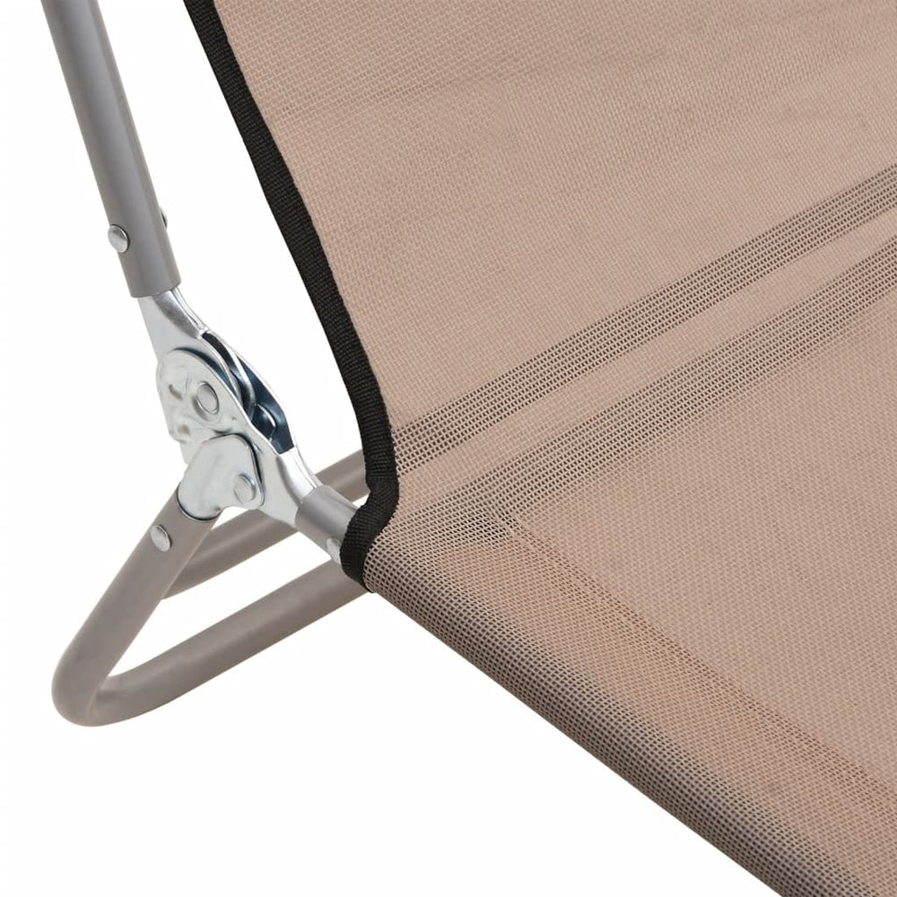Ligbedden 2 st inklapbaar textileen en staal taupe MeubelReus