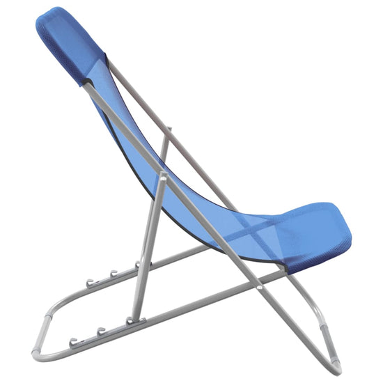 Strandstoelen 2 st textileen en gepoedercoat staal blauw MeubelReus