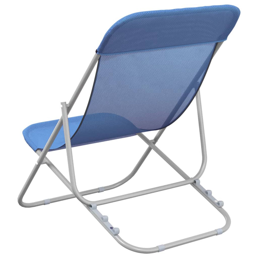 Strandstoelen 2 st textileen en gepoedercoat staal blauw MeubelReus