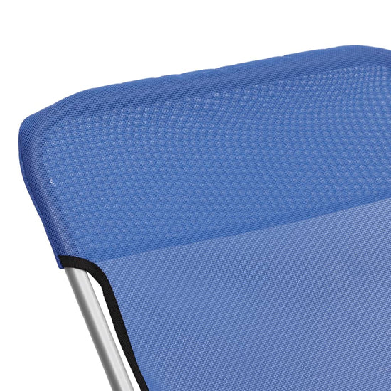 Strandstoelen 2 st textileen en gepoedercoat staal blauw MeubelReus