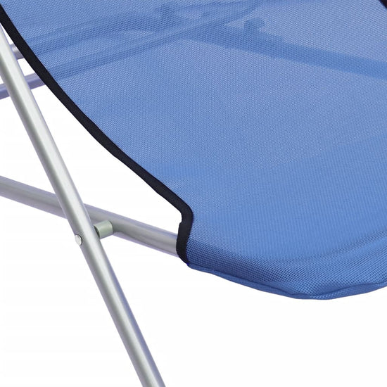 Strandstoelen 2 st textileen en gepoedercoat staal blauw MeubelReus