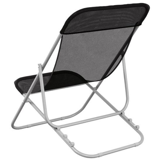 Strandstoelen 2 st textileen en gepoedercoat staal zwart MeubelReus