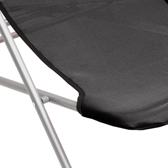 Strandstoelen 2 st textileen en gepoedercoat staal zwart MeubelReus